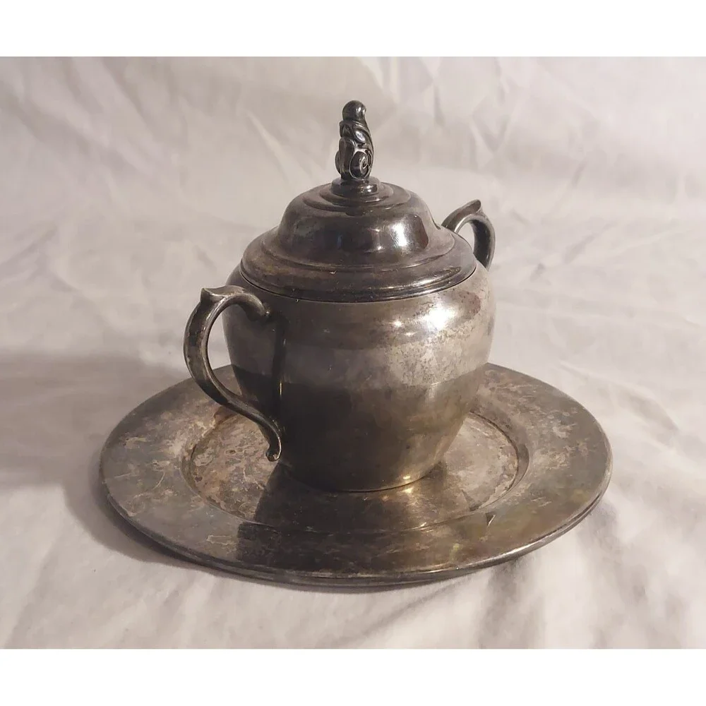 Antique Art S Co SPC Sugar Bowl and Plate